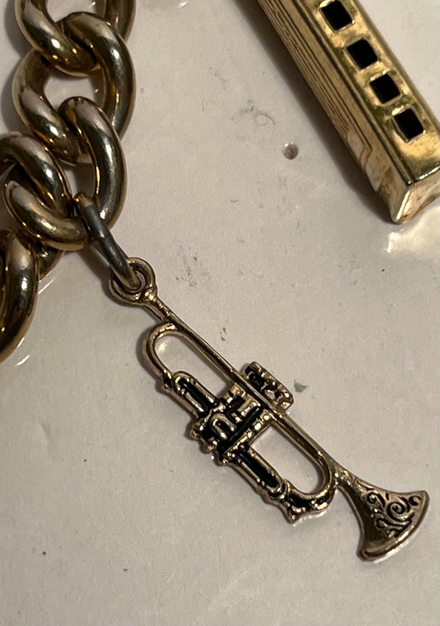 Vintage Charm Bracelet with Musical Instruments