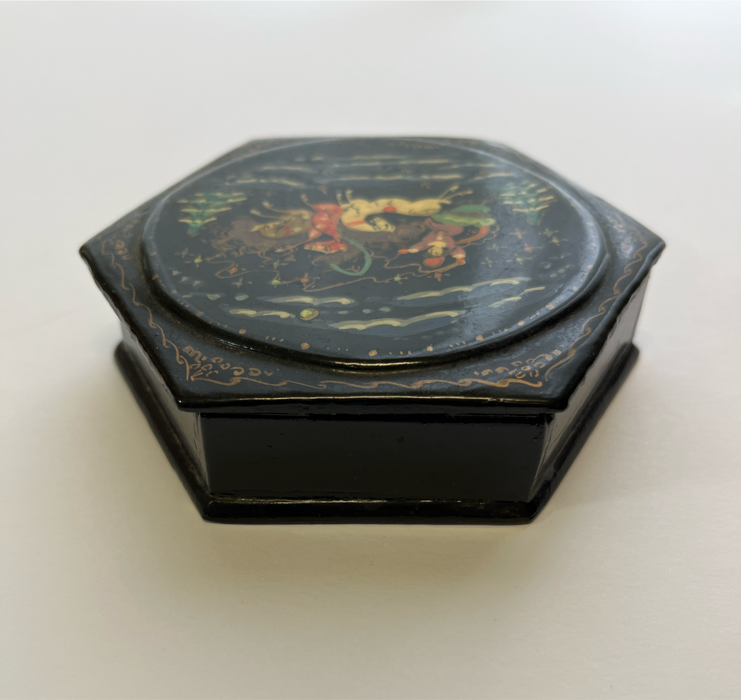 Russian Signed Folk Art Lacquer Box