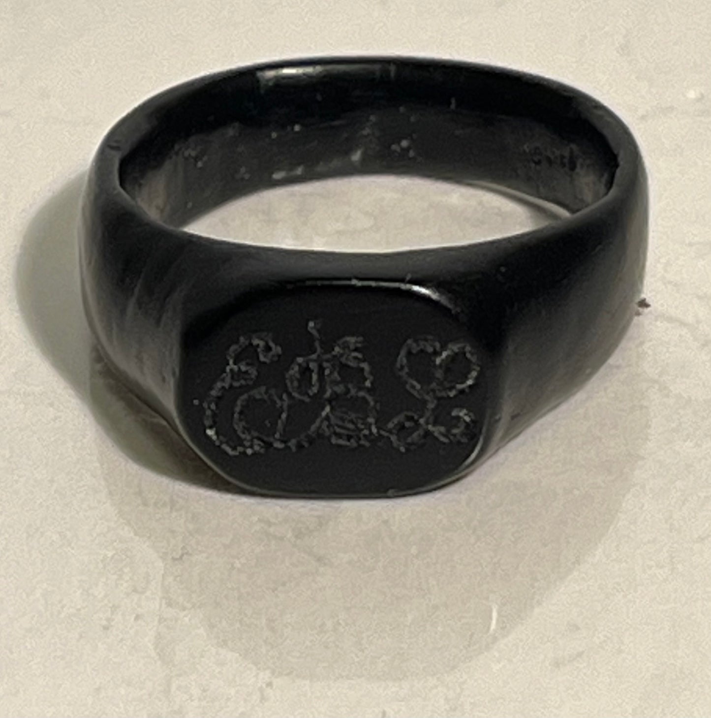 Victorian Coal Signate Ring Size 7.5