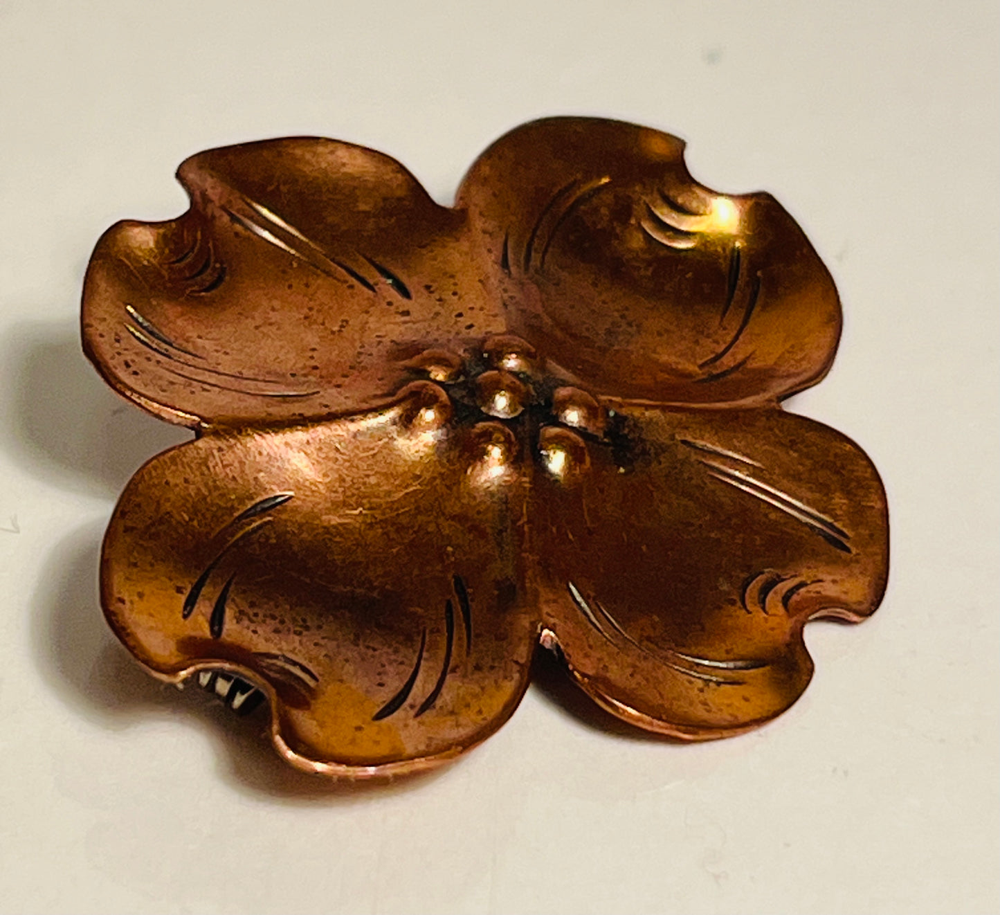 Vintage Stuart Nye Copper Dogwood Flower Pin/Brooch