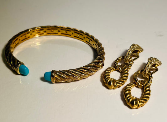 Vermeil Judith Ripka Bracelet & Earring Set