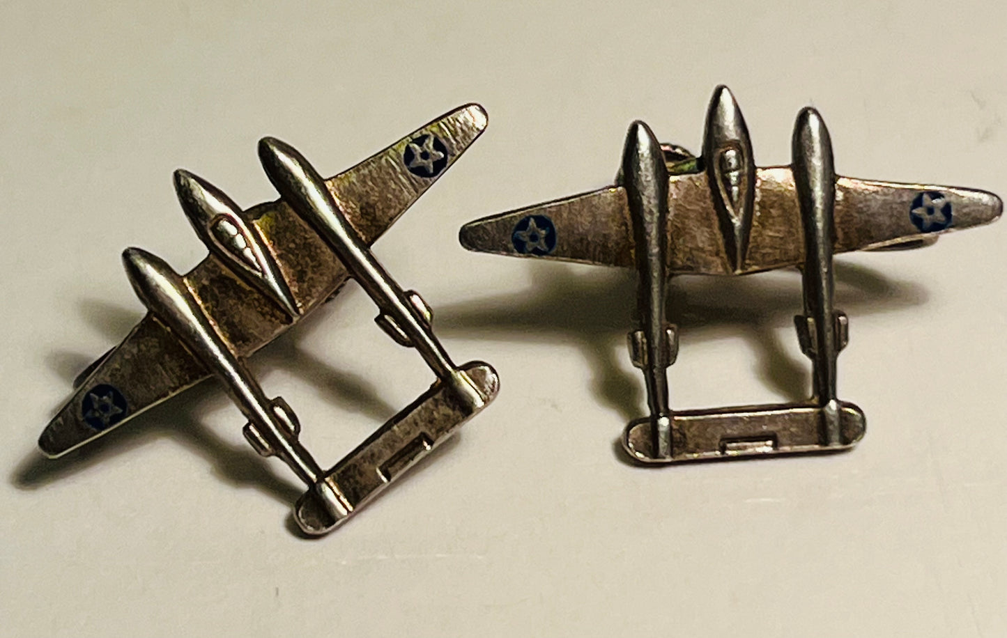 Vintage WWII Sterling Silver Fighter Plane Earrings