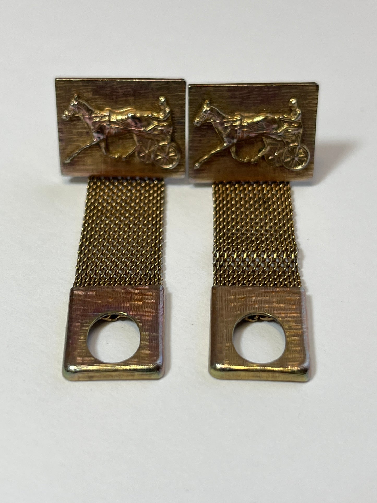 Vintage Gold-Tone Harness Racing Cufflinks