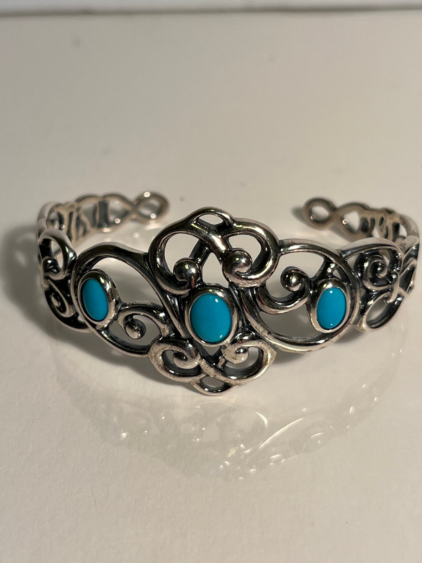 Sterling Silver Carolyn Pollack  & Turquoise Cuff Bracelet