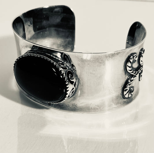 Sterling Silver & Onyx Cuff