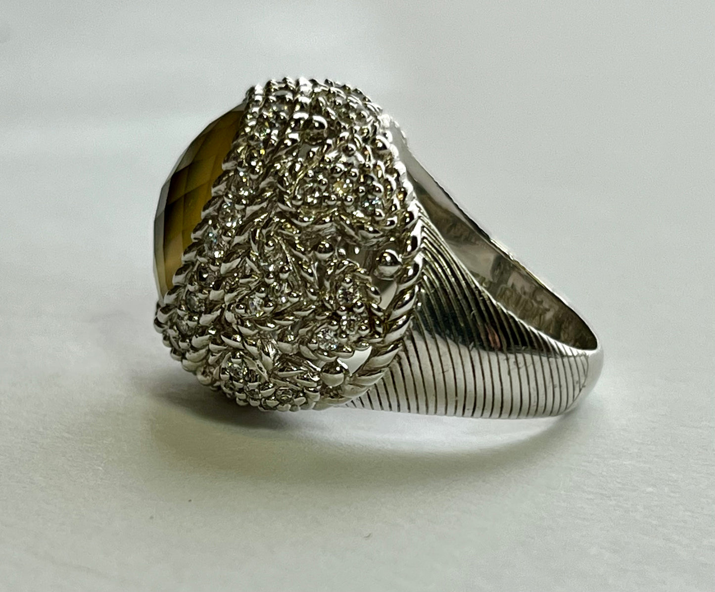 Judith Ripka Sterling Silver Lemon Quartz Cocktail Ring