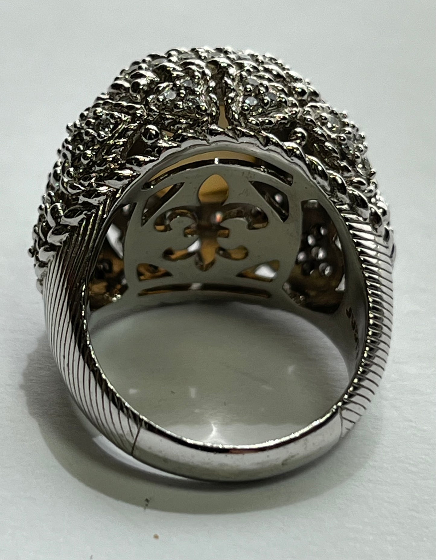 Judith Ripka Sterling Silver Lemon Quartz Cocktail Ring